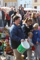 das Ziel für das Kartoffelwerfen stand bereit